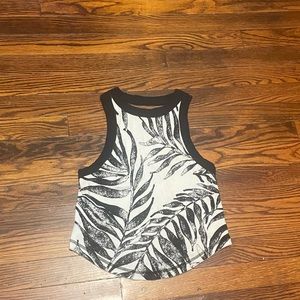 FP Movement tank top in black and white eucalyptus leaf pattern